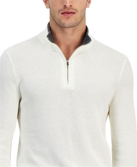 michael kors men's textured quarter-zip sweater|Michael Kors Men's Textured Quarter.